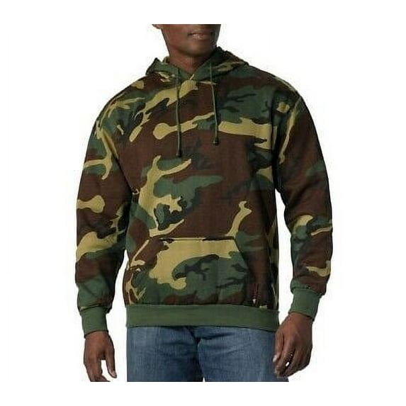 Rothco Camo Pullover Hooded Sweatshirt, Woodland Camo, 2XL