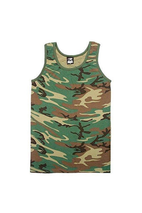 7448 Camo Tank Top, Woodland Camo - 2XL