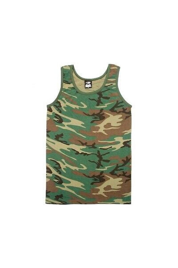 Camo Tank Top - Woodland Camo, Large