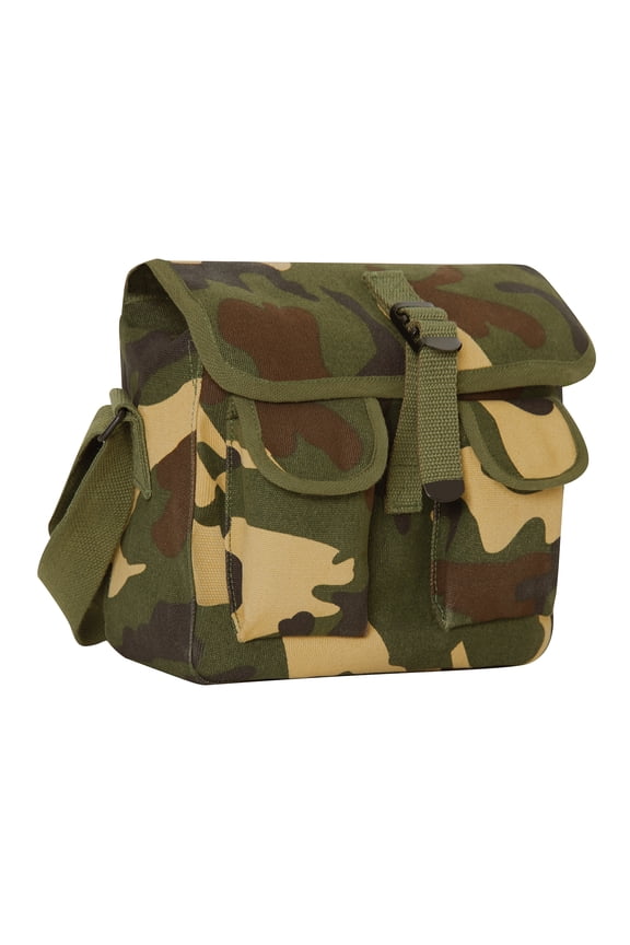 Canvas Ammo Shoulder Bag, Woodland Camo