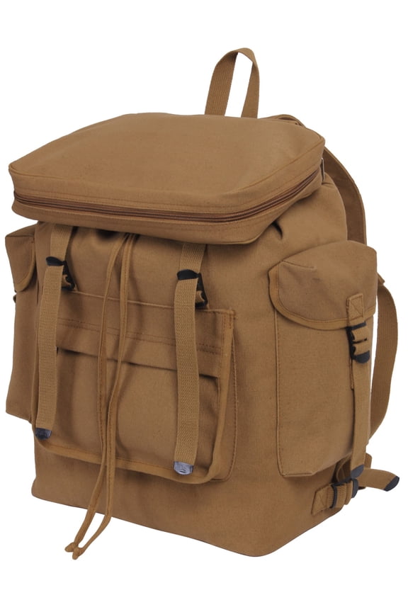 Canvas European Style Rucksack, Coyote Brown, One-Size