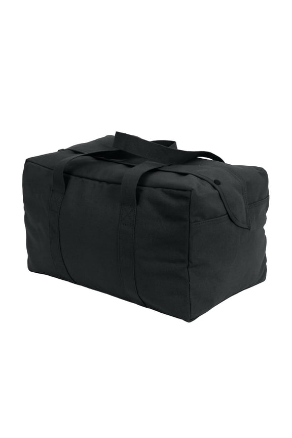 Canvas Small Parachute Cargo Bag, Black, -Black