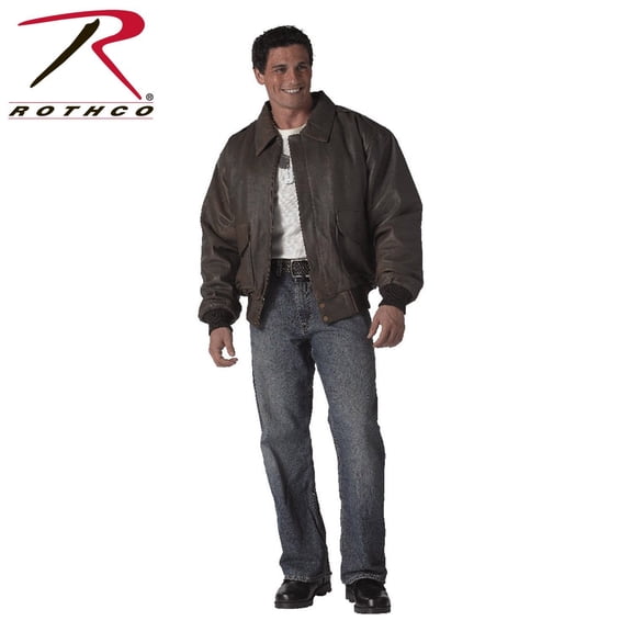 Rothco Classic A-2 Leather Flight Jacket - Brown, Medium