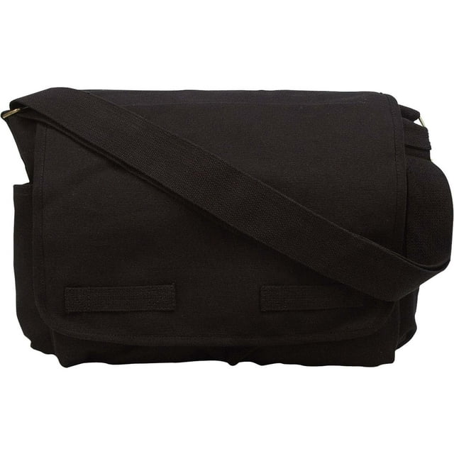 Rothco Classic Canvas Messenger Bag, Black
