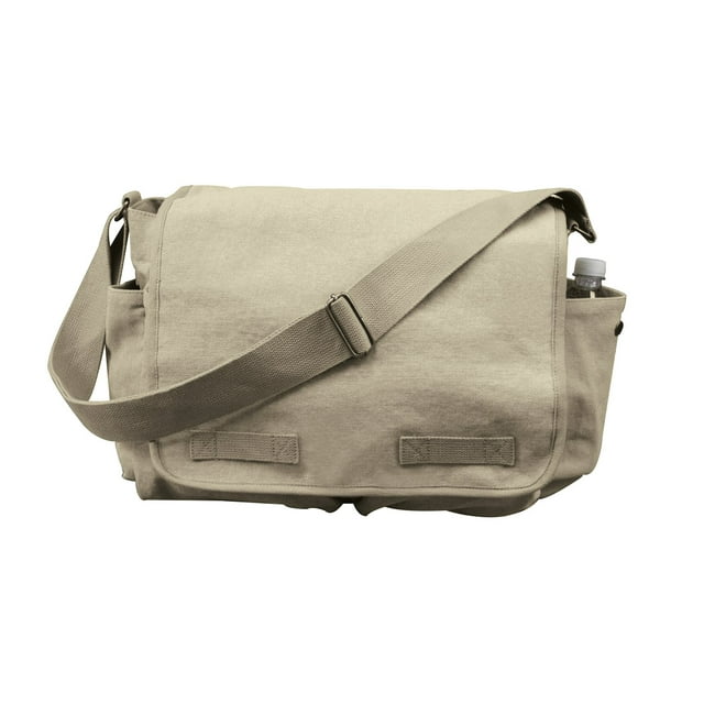 Rothco Classic Canvas Messenger Bag, Khaki
