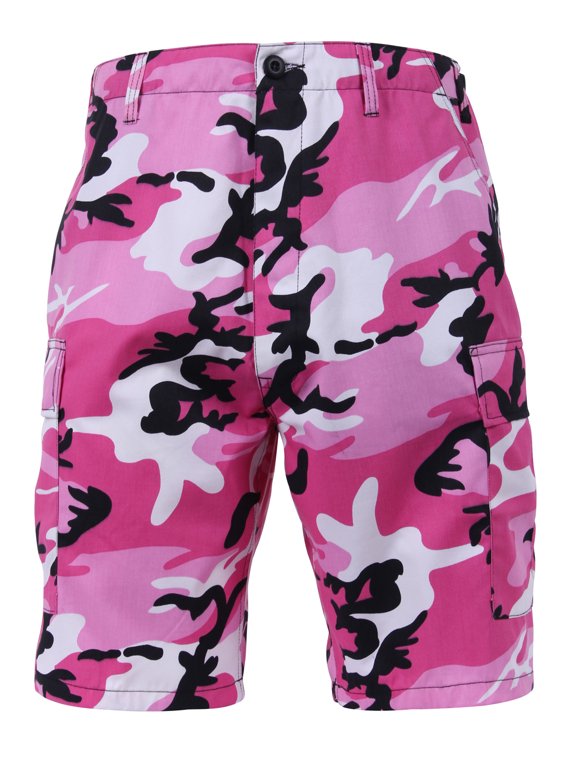 Colored Camo BDU Shorts,Pink Camo,X-Large