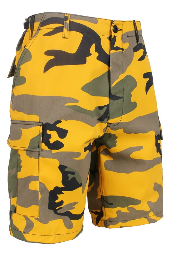 Colored Camo BDU Shorts,Stinger Yellow Camo,X-Large