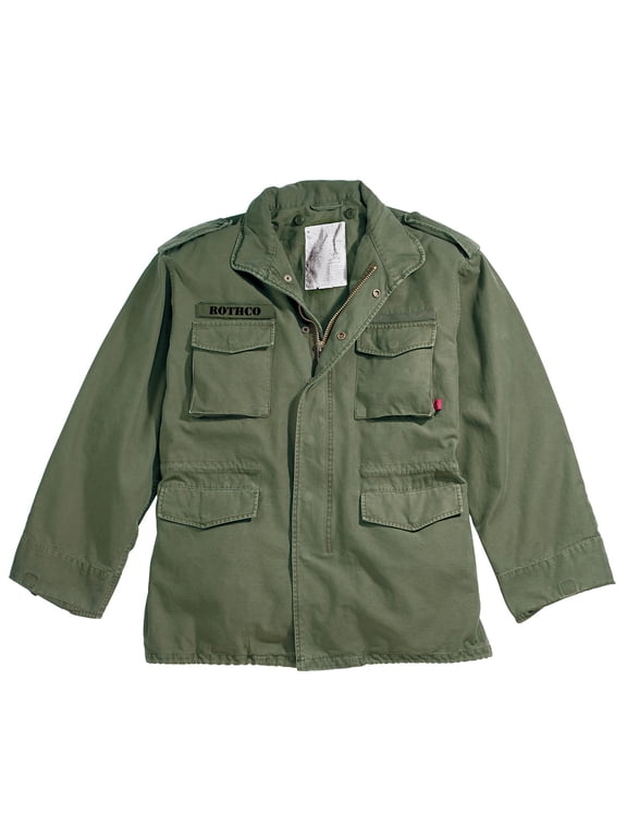 Concealed Hood With Drawstring Heavy Brass Zipper Vintage Field Jacket (Men's)