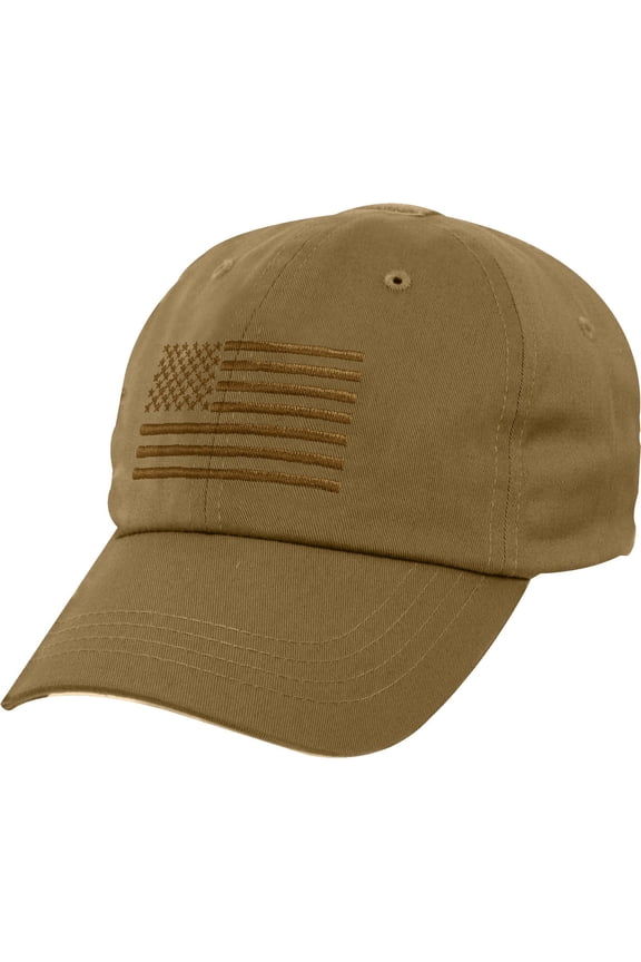 16786 Tactical Operator Caps with US Flag, Coyote Brown
