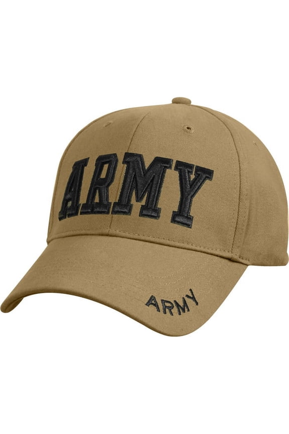16787 Deluxe Army Embroidered Low Profile Insignia Cap, Coyote Brown