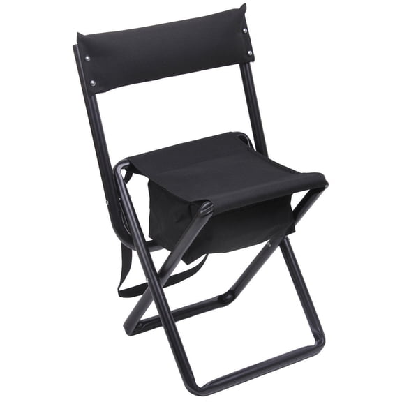 Rothco Deluxe Folding Stool With Pouch, Black, -Black