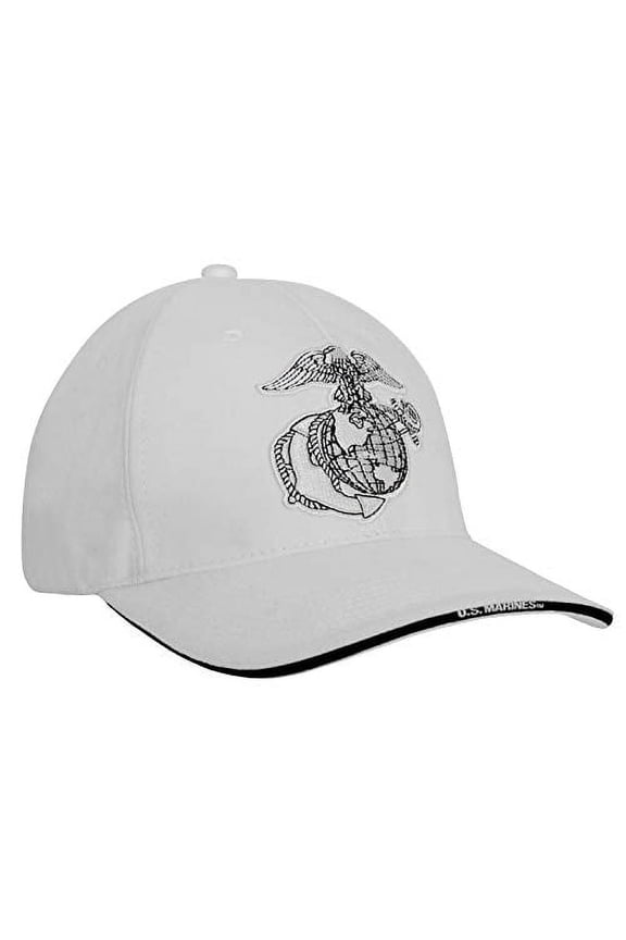 Deluxe Globe & Anchor Low Profile Cap, White