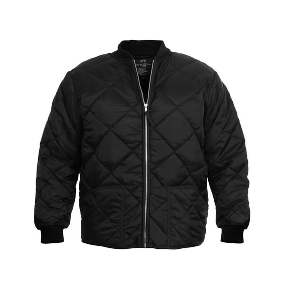 Rothco Diamond Nylon Quilted Flight Jacket, Black, XL