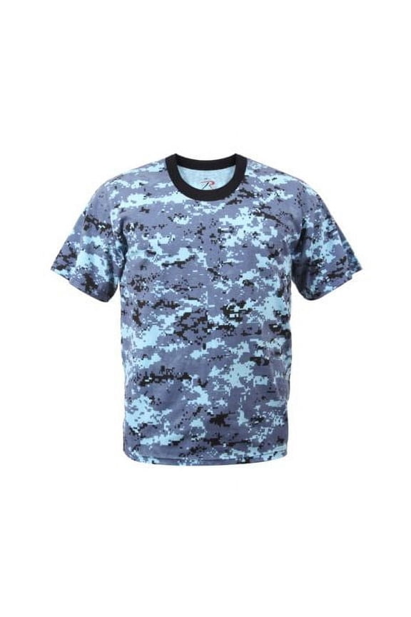 Digital Camo T-Shirt, Sky Blue Digital Camo, M