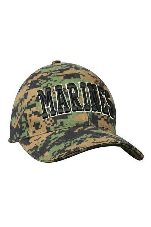 11112 Deluxe Marines Low Profile Insignia Cap, Woodland Digital Camo