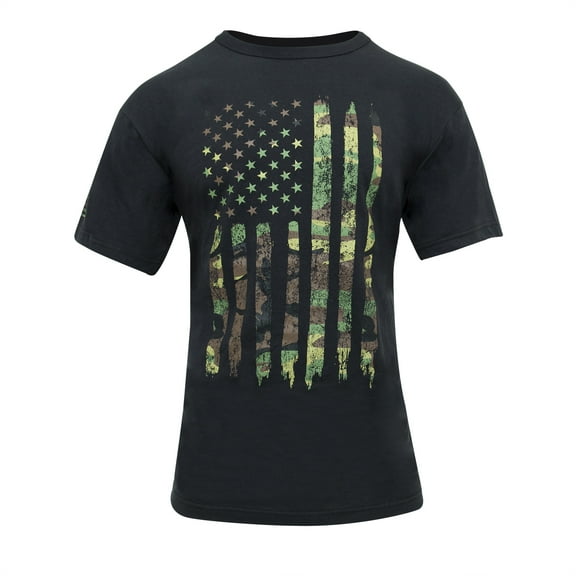 Rothco Distressed US Flag Athletic Fit T-Shirt, Camo, M