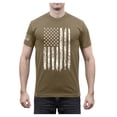 thumbnail image 1 of Rothco Distressed US Flag Athletic Fit T-Shirt, Coyote Brown, 4XL, 1 of 2