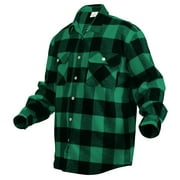 Rothco Extra Heavyweight Buffalo Plaid Flannel Shirt, Green Plaid, XL