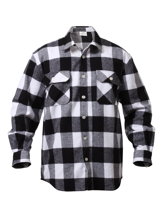 Extra Heavyweight Buffalo Plaid Flannel Shirt, White Plaid, S