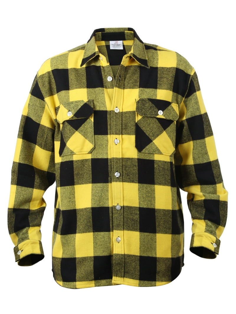 Rothco Extra Heavyweight Buffalo Plaid Flannel Shirt, Yellow Plaid