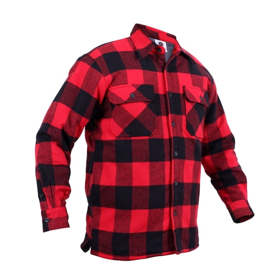 Rothco Extra Heavyweight Buffalo Plaid Sherpa Lined Flannel Shirts,Red,3XL