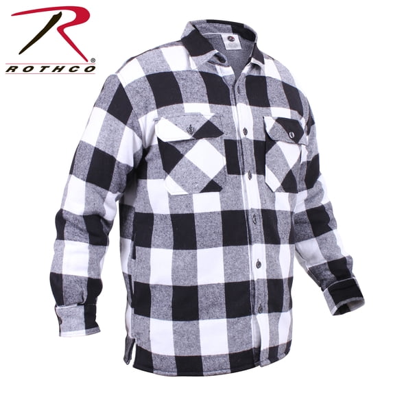 Rothco Extra Heavyweight Buffalo Plaid Sherpa Lined Flannel Shirts,White,S