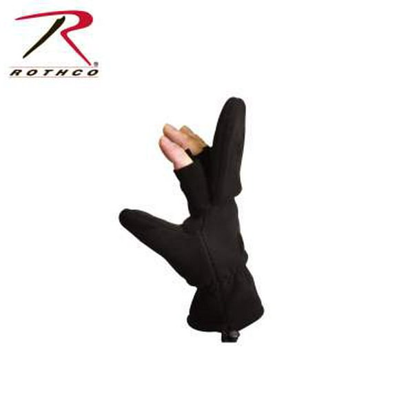 Rothco Fingerless Sniper Glove / Mittens - Black, X-Large