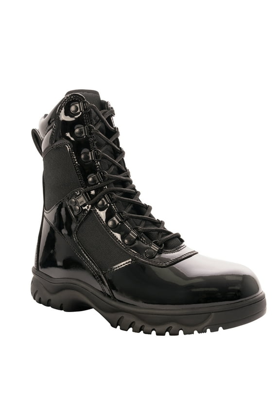 Forced Entry High-Gloss Tactical Boot with Side Zipper - 8 Inch
