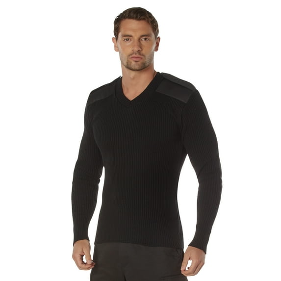 Rothco G.I. Style Acrylic V-Neck Sweater,Black, XS