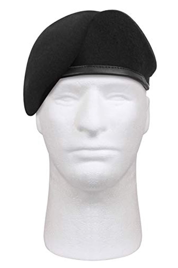 3946 G.I. Type Inspection Ready Beret Hat, Black - Size 6.75