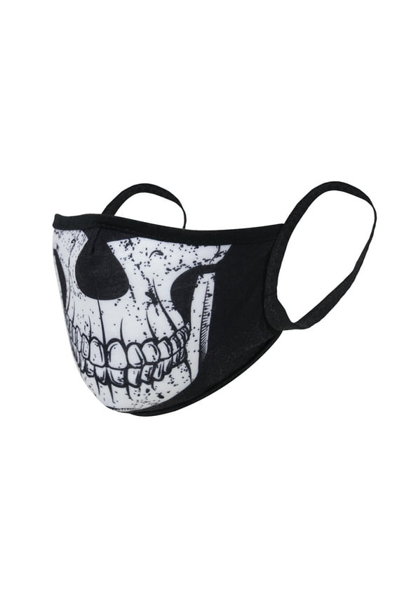 Half Skull Reusable 3-Layer Polyester Face Mask