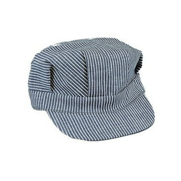 Hickory Stripe Railroad Engineer Cap Denim Train Conductor Hat Costume Accessory Hickory Stripe Railroad Engineer Cap Denim Train Conductor Hat Costume Accessory