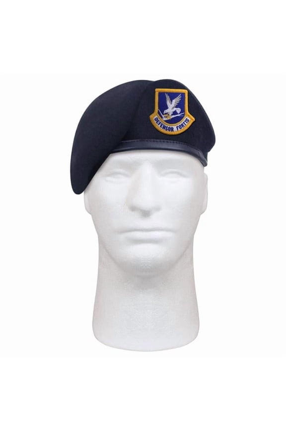19249 Inspection Ready Beret Hat with USAF Flash, Midnight Navy Blue - Size 6.625
