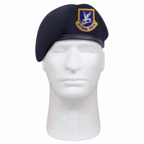 Rothco 19250 Inspection Ready Beret Hat with USAF Flash, Midnight Navy Blue - Size 6.875