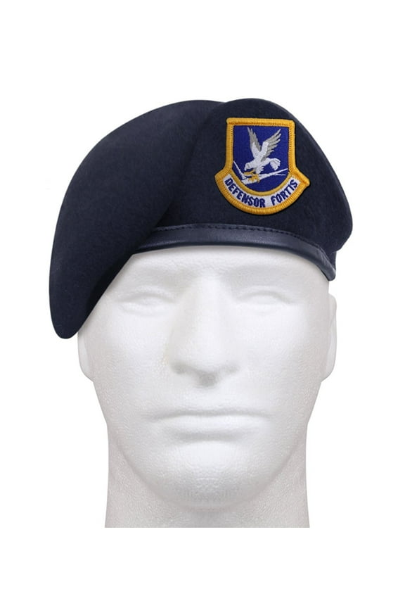 Inspection Ready Beret With USAF Flash - Midnight Navy Blue, 7.5