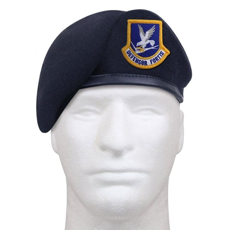 Rothco Inspection Ready Beret With USAF Flash - Midnight Navy Blue Rothco Inspection Ready Beret With USAF Flash - Midnight Navy Blue