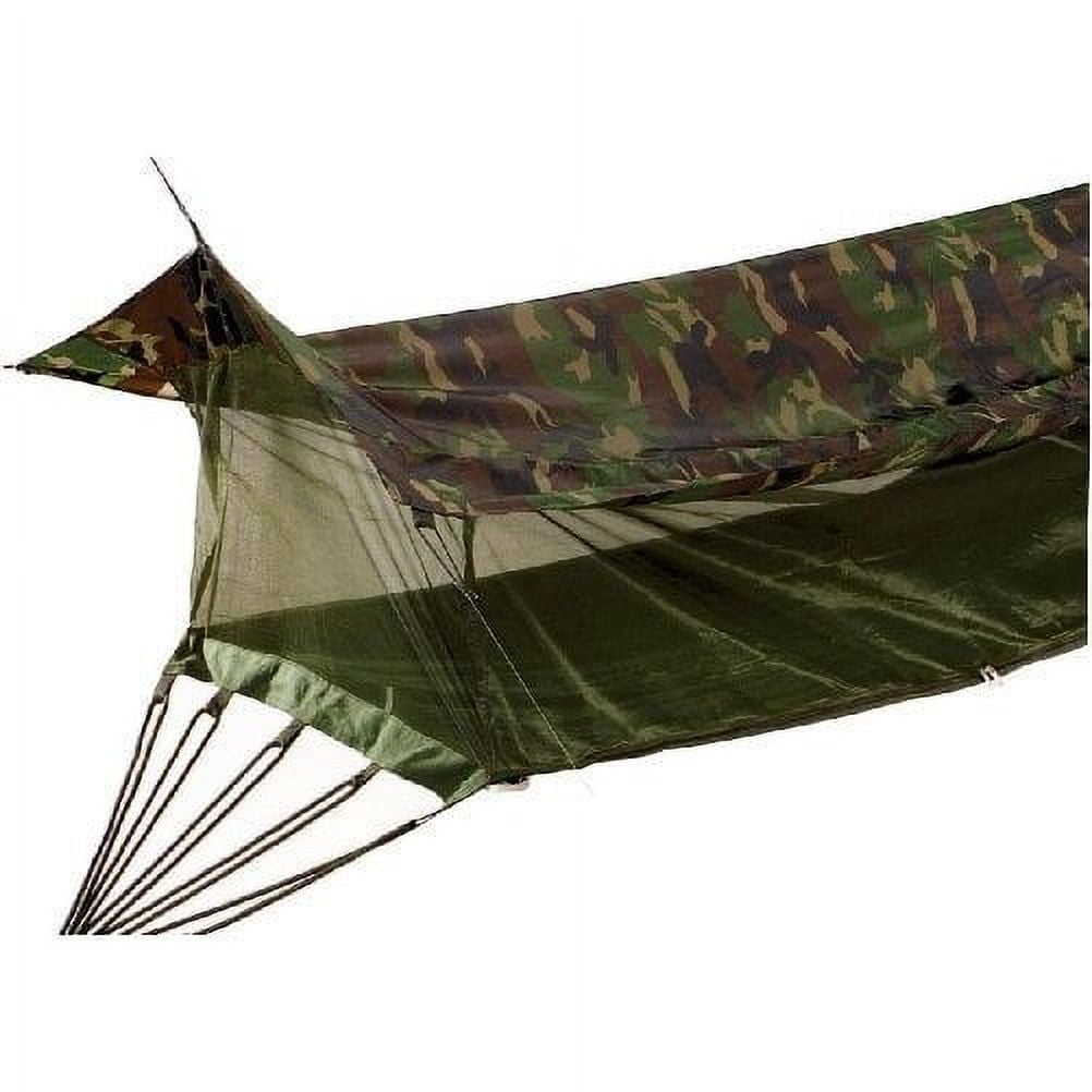 Woodland Camo Cotton Nylon Jungle Hammock with Mesh Netting