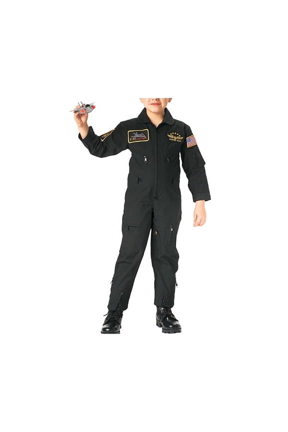 (Price/EA)Rothco 7203 Kid's Flight Coverall With Patches-Black-M