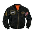 thumbnail image 1 of Rothco Kids Flight Jacket with Patches, Black, X-Small, 1 of 2