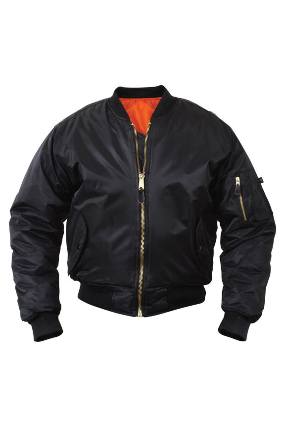 Kids Ma-1 Flight Jacket-Black, Small