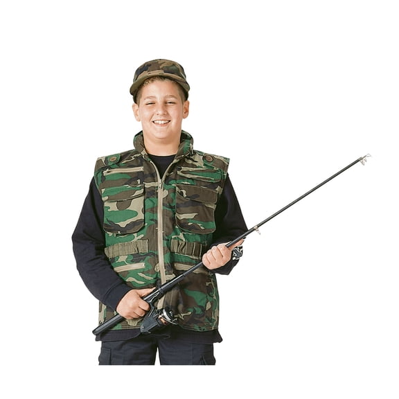 (Price/EA)Rothco 8555 Kids Ranger Vest-Woodland Camo-M