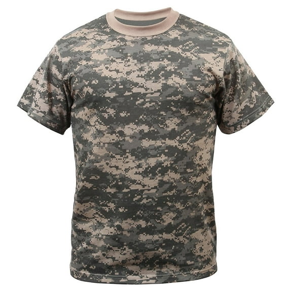 Rothco 7573 Unisex Kids Digital Camo Short Sleeve T-Shirt, ACU Digital Camo - Large
