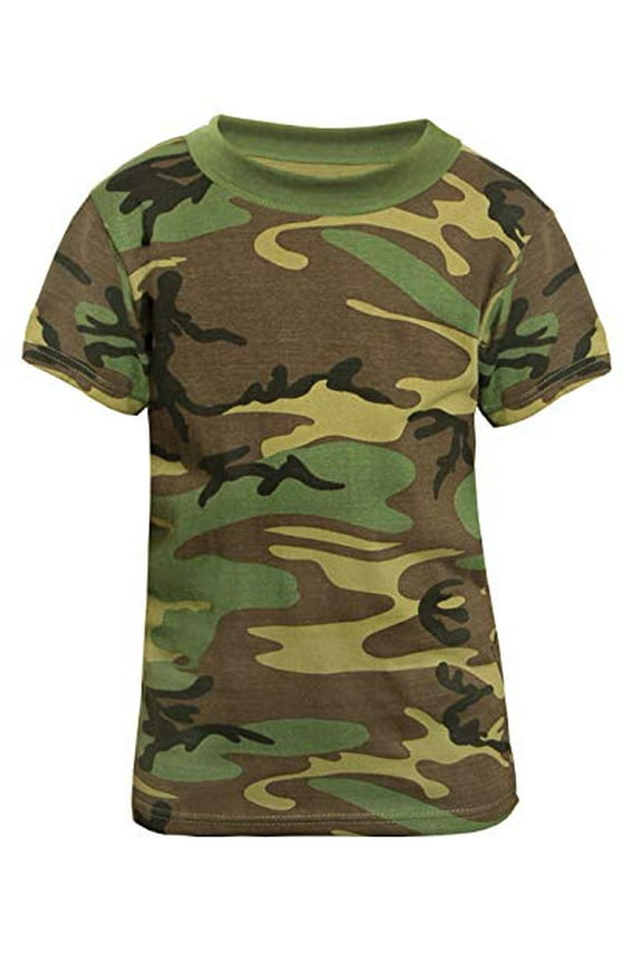 Kids T-Shirt, Woodland Camo, Large