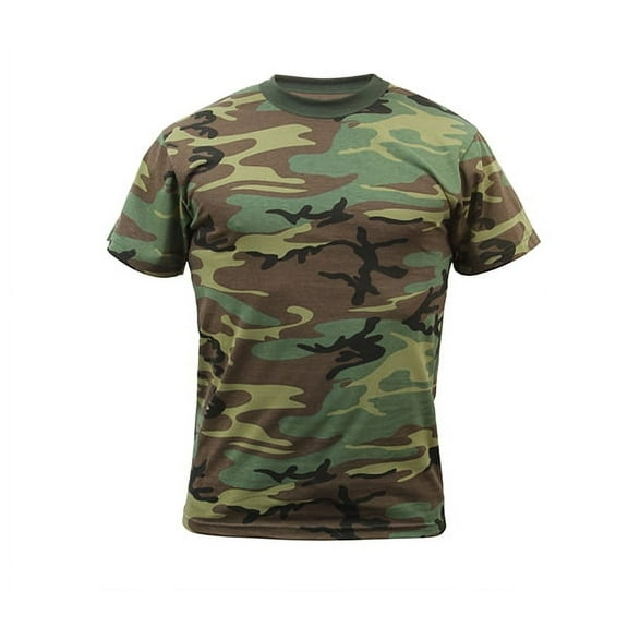 Rothco Kids Woodland Camouflage Polyester Cotton T-Shirt, (Medium)