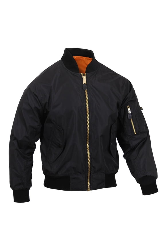Lightweight MA-1 Flight Jacket, Military Bomber Jacket, Black