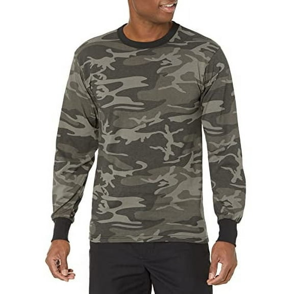 Rothco Long Sleeve Color Camo T-Shirt,Black Camo