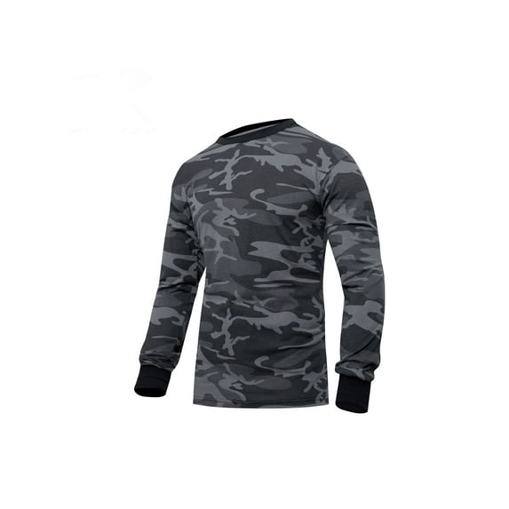 Rothco Long Sleeve Color Camo T-Shirt,Black Camo