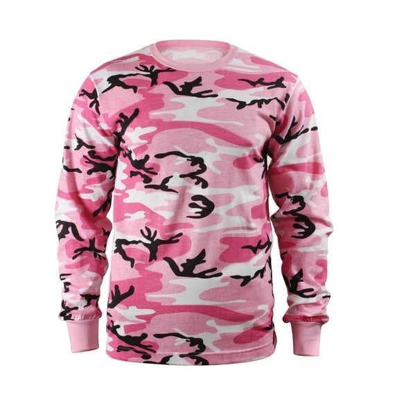 Rothco Long Sleeve Color Camo T-Shirt,Pink Camo