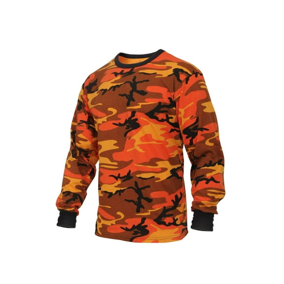 Rothco Long Sleeve Color Camo T-Shirt,Savage Orange Camo