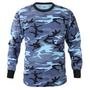 Rothco Long Sleeve Color Camo T-Shirt,Sky Blue Camo
